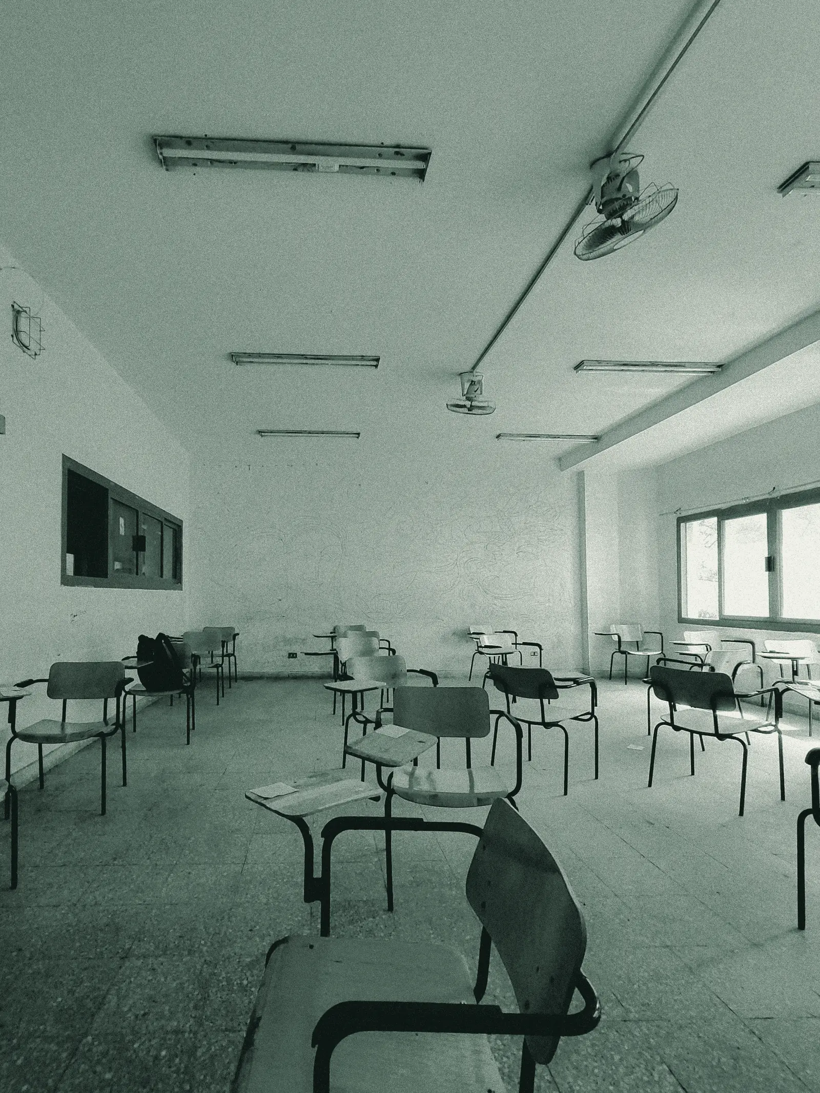 A community room set with chairs